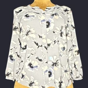 Floral Gray Women's Top | Pre-Loved 💕